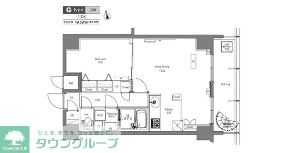 プラウドフラット隅田リバーサイドの物件間取画像